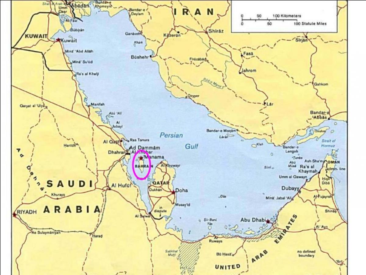 карта выспы Бахрэйн 
