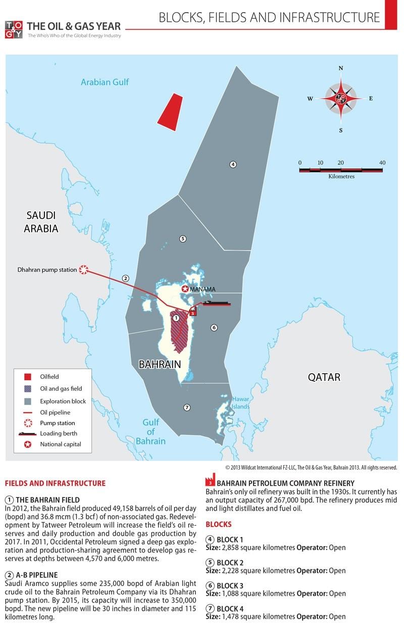карта Бахрэйна блокаў