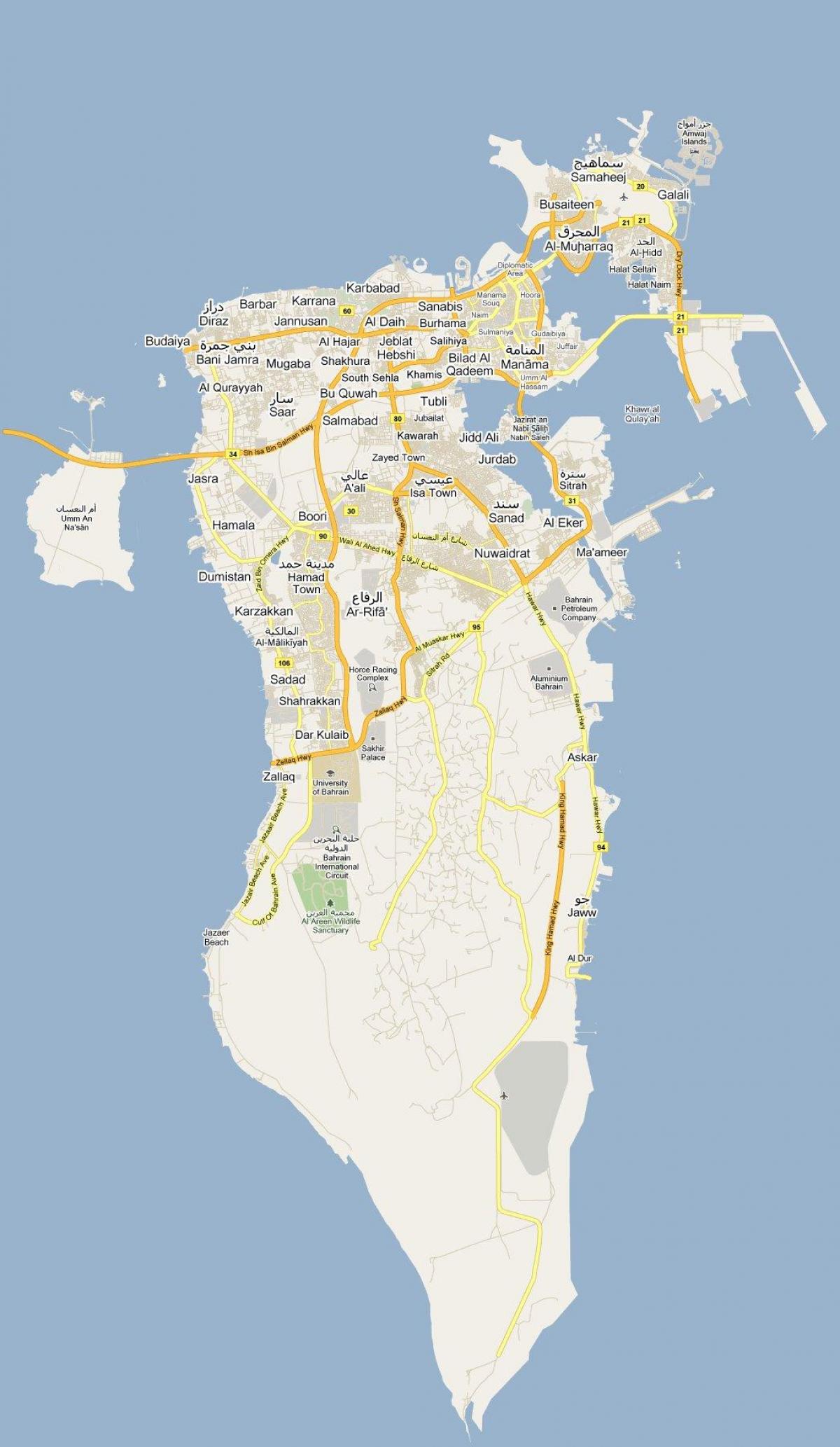 карта вуліца карце Бахрэйна