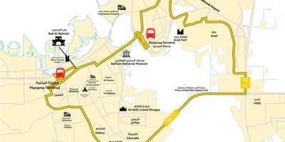 Карта Бахрэйна аўташколы дарога