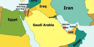 Карта Бахрэйна і навакольных краін