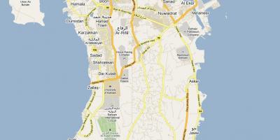 Карта вуліца карце Бахрэйна